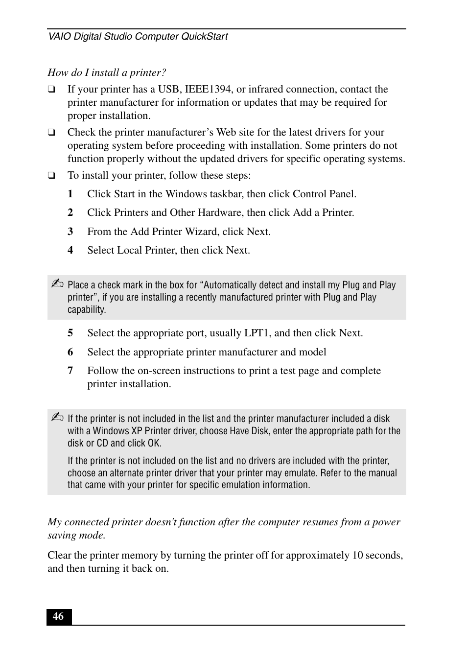 Sony PCV-RX640 User Manual | Page 46 / 64