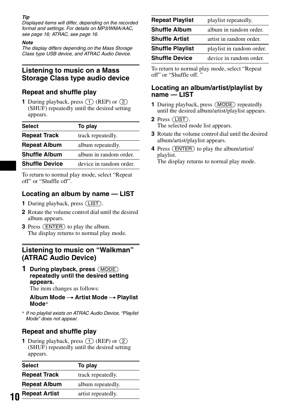 Sony CDX-GT81UW User Manual | Page 10 / 48