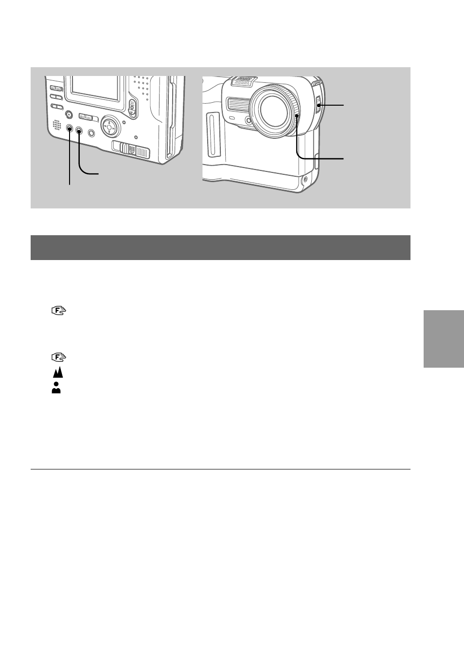 Advanced operations, Various recording, Focusing manually | Sony MVC-FD88 User Manual | Page 27 / 132