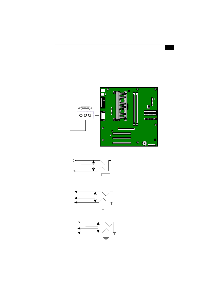 Headphones, line in, mic connectors, Headphones, Line in | 69 headphones, line in, mic connectors, System board, Headphones line in mic | Sony PCV-R528DS User Manual | Page 77 / 116