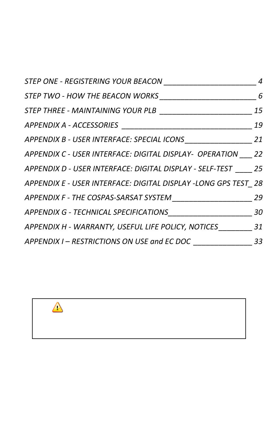 ACR Electronics PLB-350C User Manual | Page 3 / 33