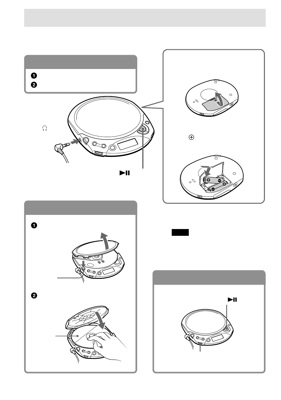 Playing a cd, Prepare your cd player, Insert a cd | Play a cd, 1 . prepare your cd player, 2 . insert a cd, 3 . play a cd | Sony D-F20 User Manual | Page 6 / 24