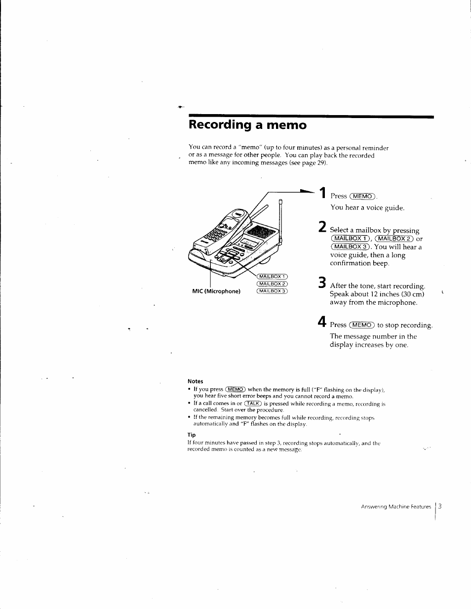 Recording a memo | Sony SPP-A957 User Manual | Page 31 / 79