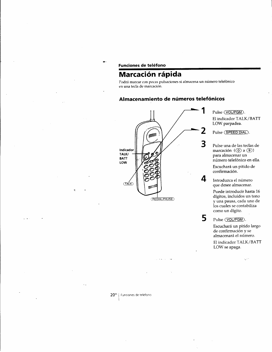 Funciones de teléfono, Marcación rápida | Sony SPP-A957 User Manual | Page 58 / 79