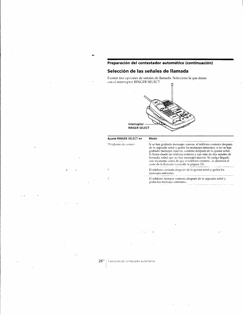 Selección de las señales de llamada | Sony SPP-A957 User Manual | Page 64 / 79