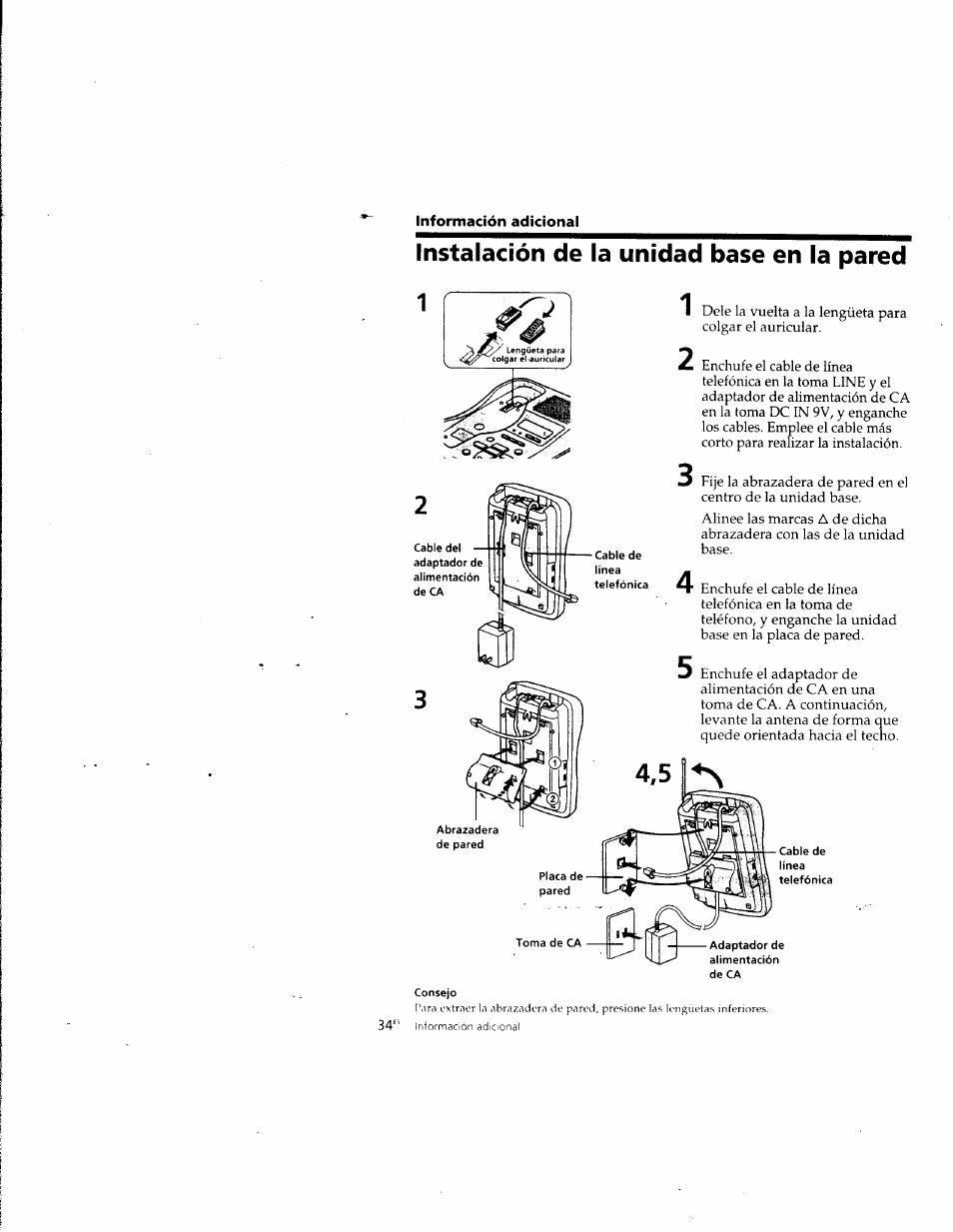 Instalación de la unidad base en la pared | Sony SPP-A957 User Manual | Page 72 / 79