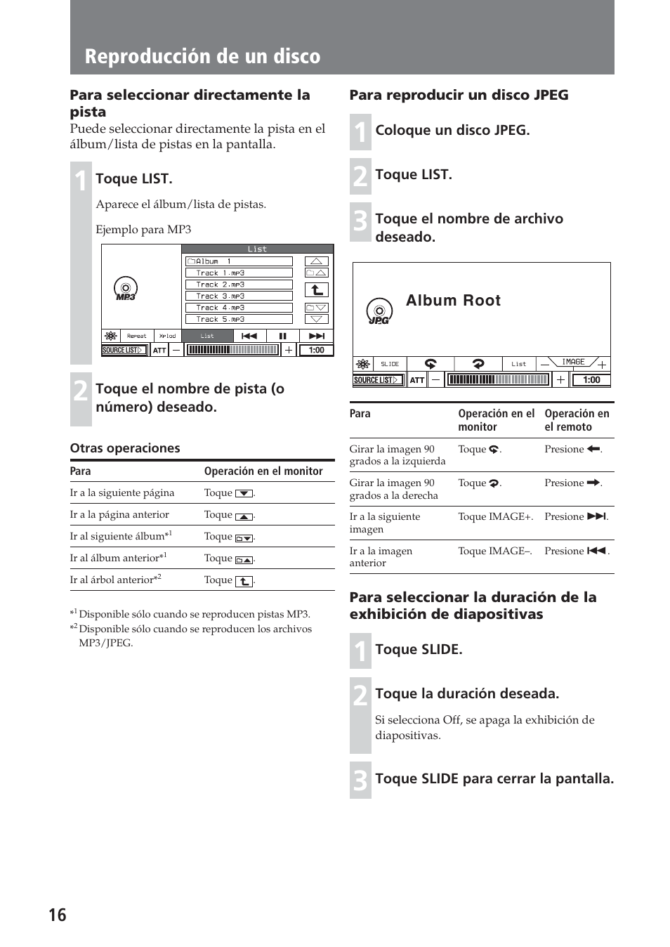 Reproducción de un disco, Album root | Sony XAV-C1 User Manual | Page 136 / 183