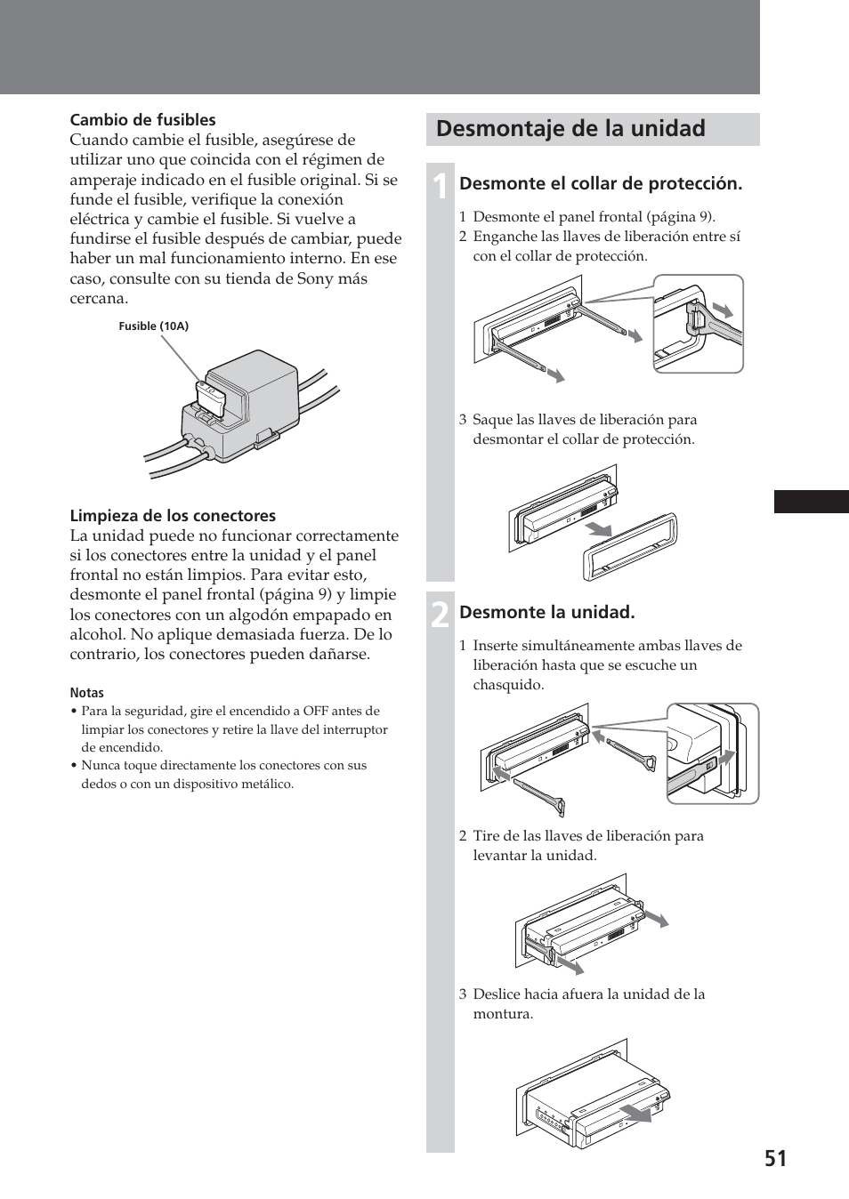 Desmontaje de la unidad | Sony XAV-C1 User Manual | Page 171 / 183