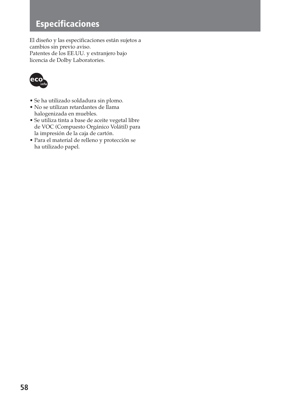 Especificaciones | Sony XAV-C1 User Manual | Page 178 / 183