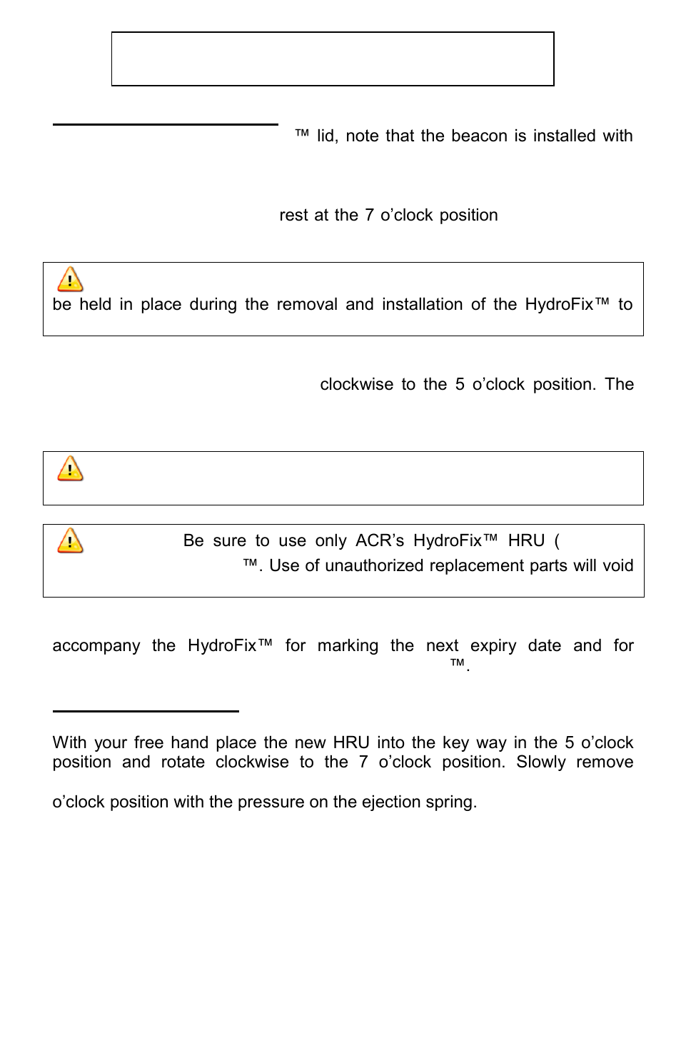 ACR Electronics Satellite3 406 RLB-38 User Manual | Page 24 / 31