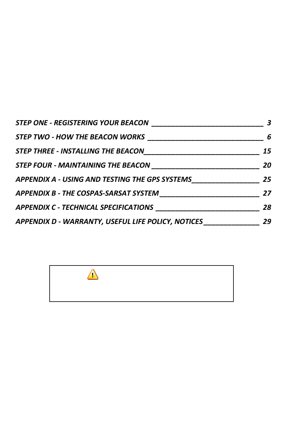 ACR Electronics Satellite3 406 RLB-38 User Manual | Page 3 / 31