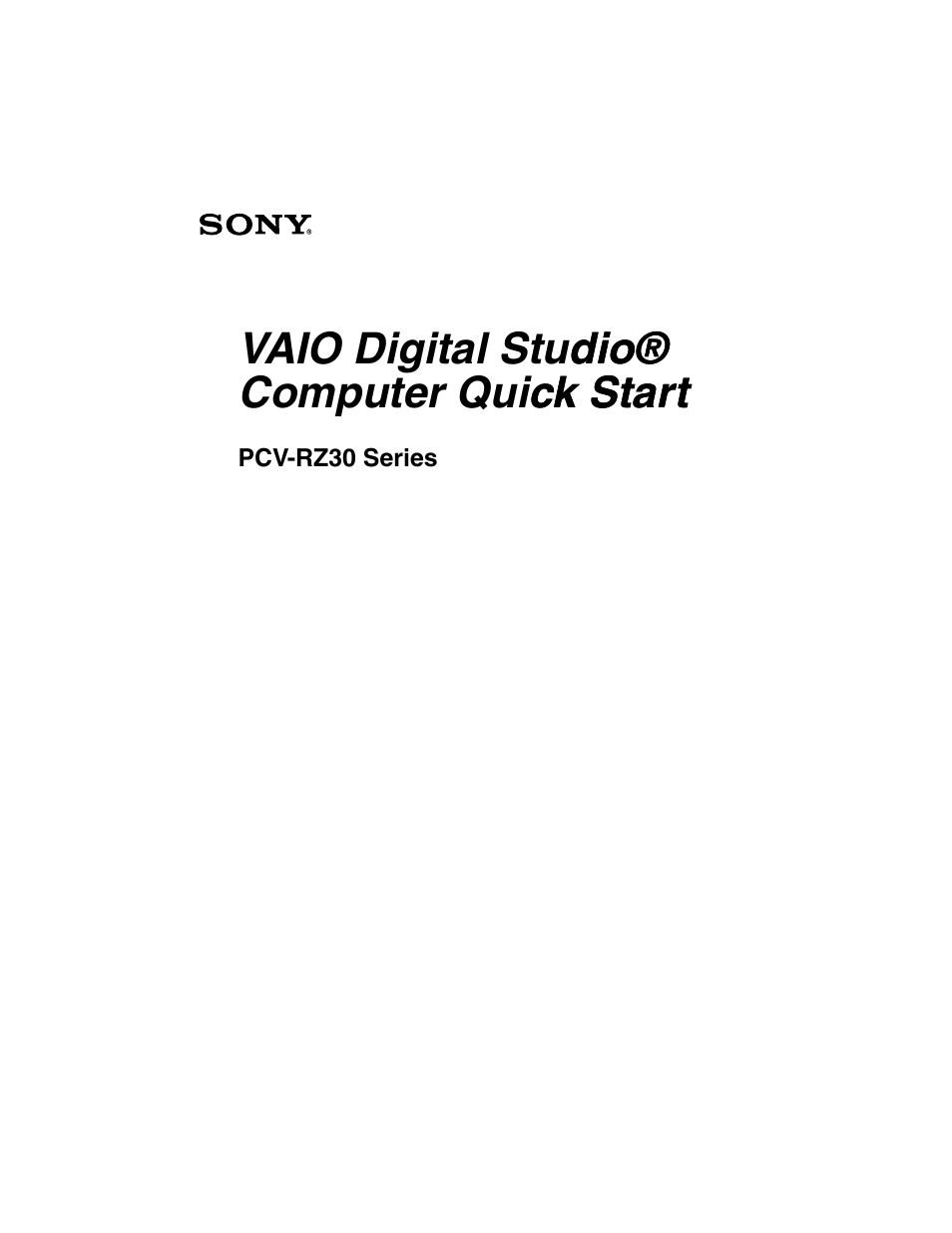 Sony PCV-RZ30GN4 User Manual | 60 pages