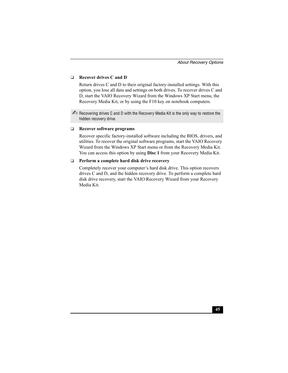 Sony PCV-RZ30GN4 User Manual | Page 45 / 60