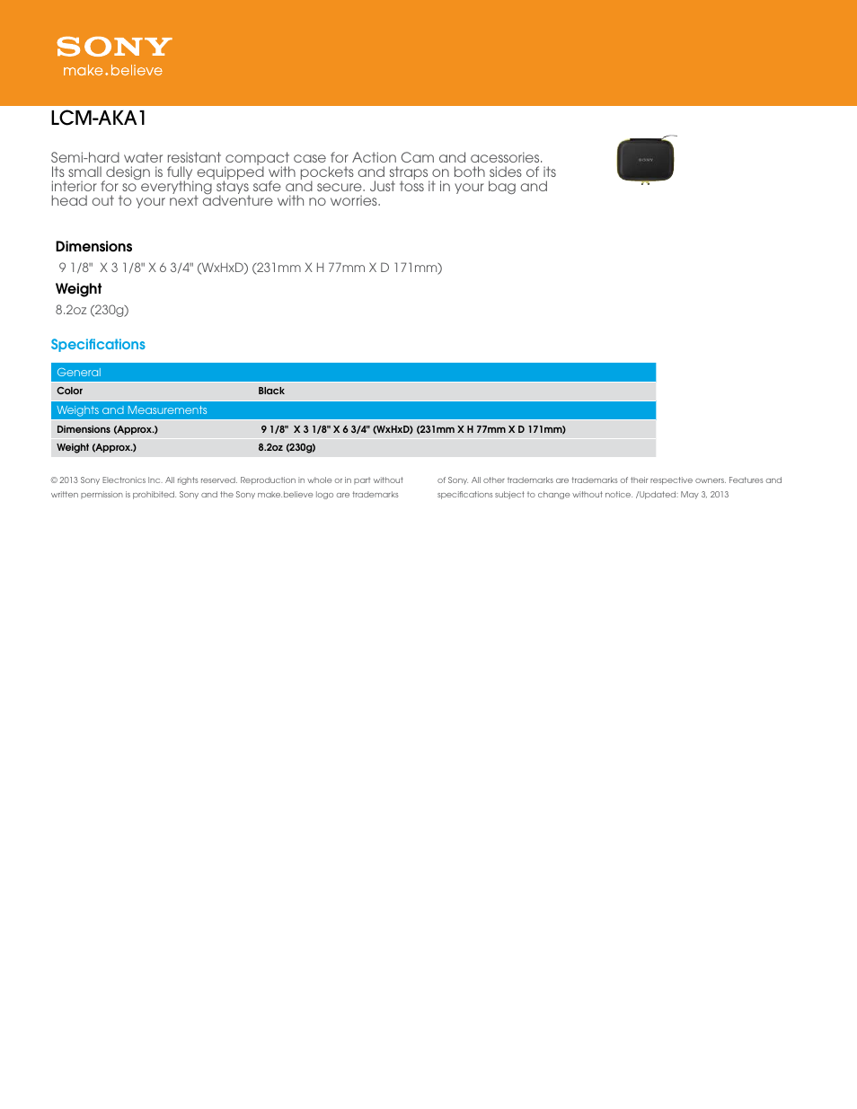 Sony LCM-AKA1 User Manual | 1 page