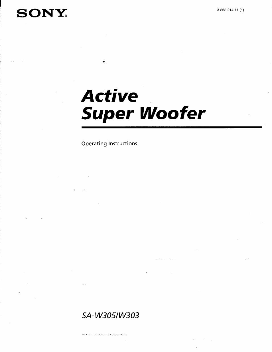 Sony SA-W303 User Manual | 6 pages