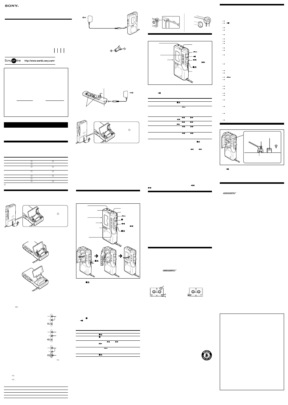 Sony M-545V User Manual | 2 pages