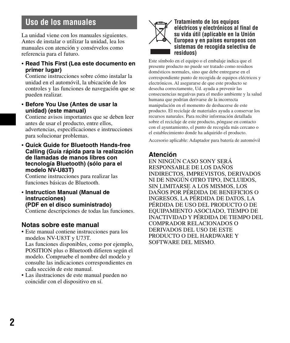 Uso de los manuales | Sony NV-U83T User Manual | Page 32 / 48