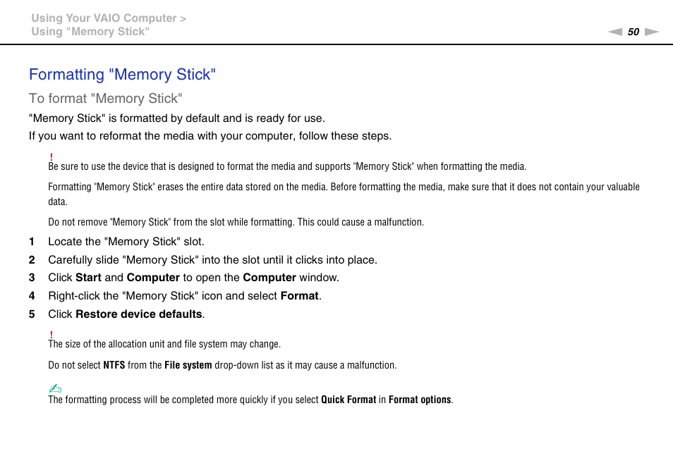 Sony VGN-NW320F User Manual | Page 50 / 151