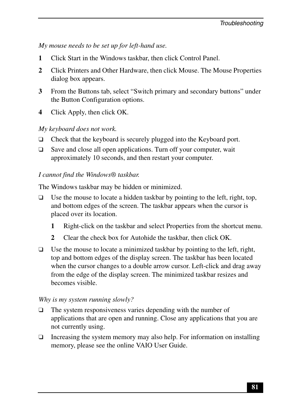 Sony PCV-RX690G User Manual | Page 81 / 100