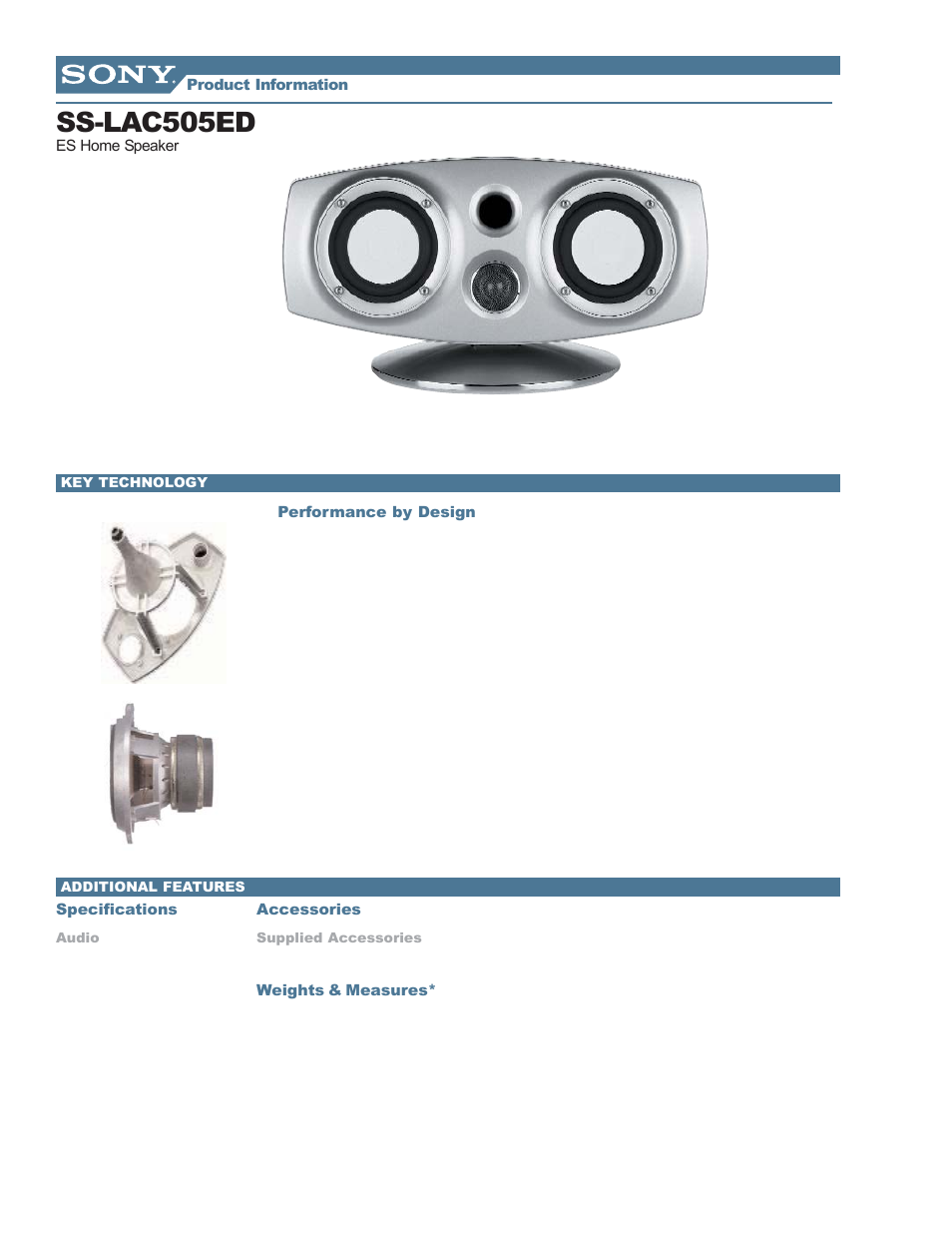 Ss-lac505ed | Sony SS-LAC505ED User Manual | Page 2 / 2