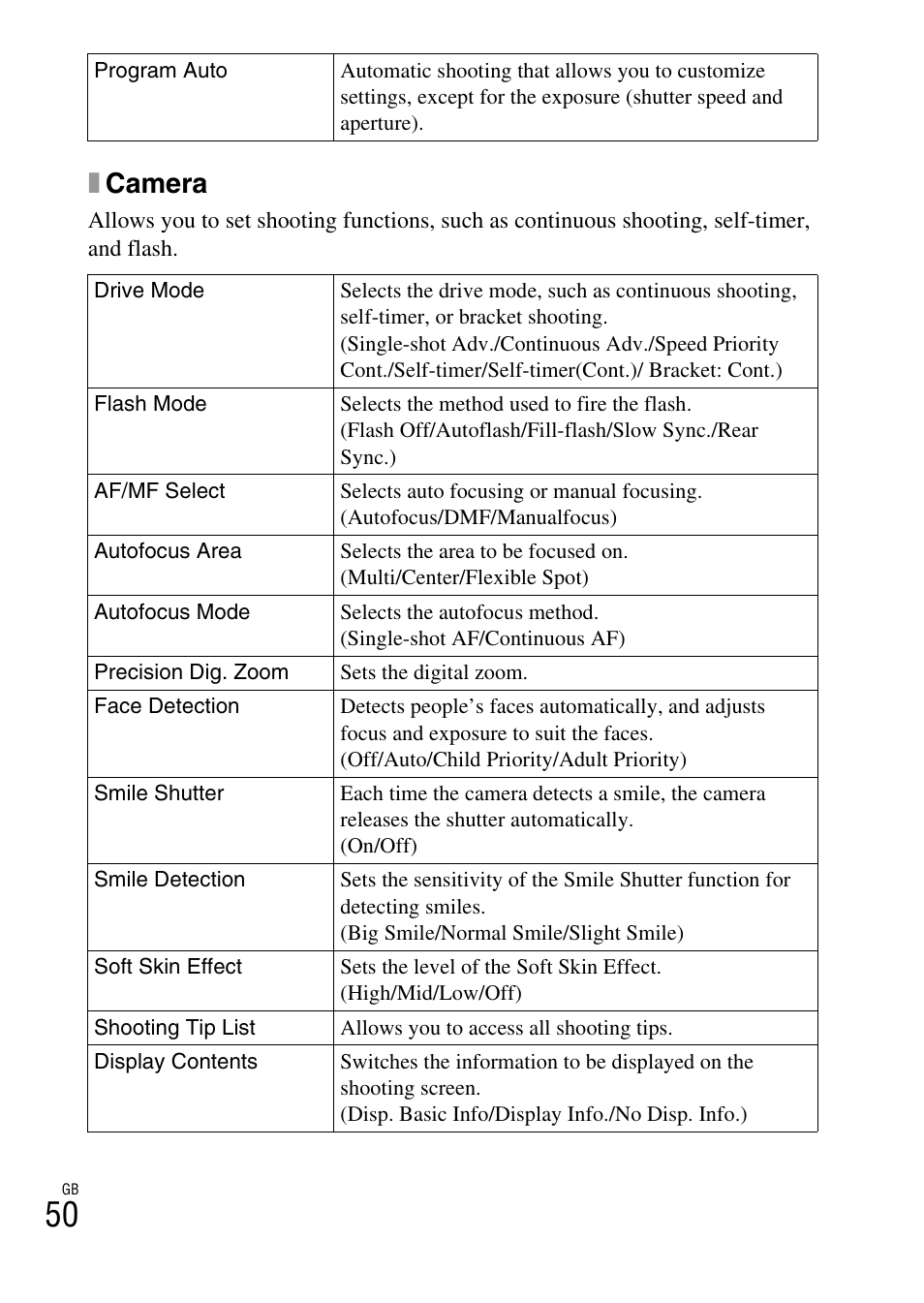 Xcamera | Sony NEX-C3A User Manual | Page 50 / 85