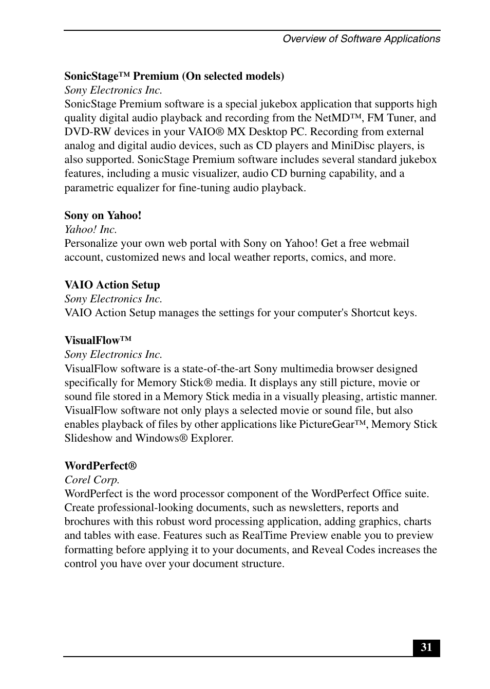 Sony PCV-RX690G User Manual | Page 31 / 36