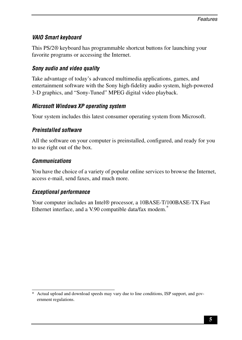 Sony PCV-RX690G User Manual | Page 5 / 36