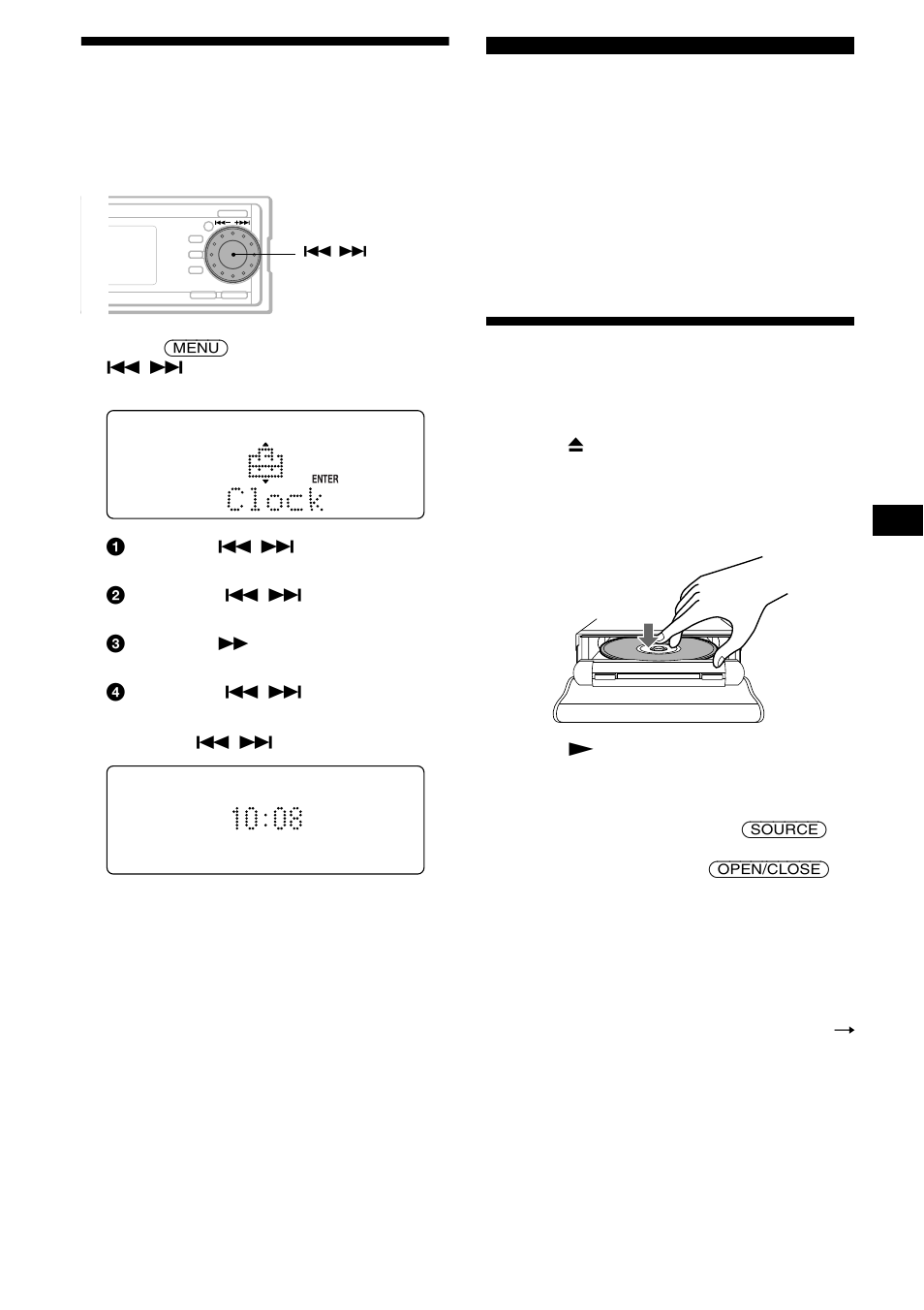Setting the clock, Cd player cd/md unit (optional), Playing a disc | 11 setting the clock | Sony CDX-MP70 User Manual | Page 11 / 96