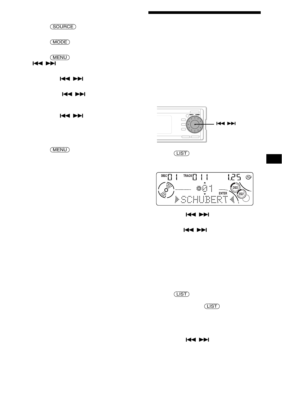 Locating a disc by name - list-up, Locating a disc by name, List-up | Sony CDX-MP70 User Manual | Page 15 / 96