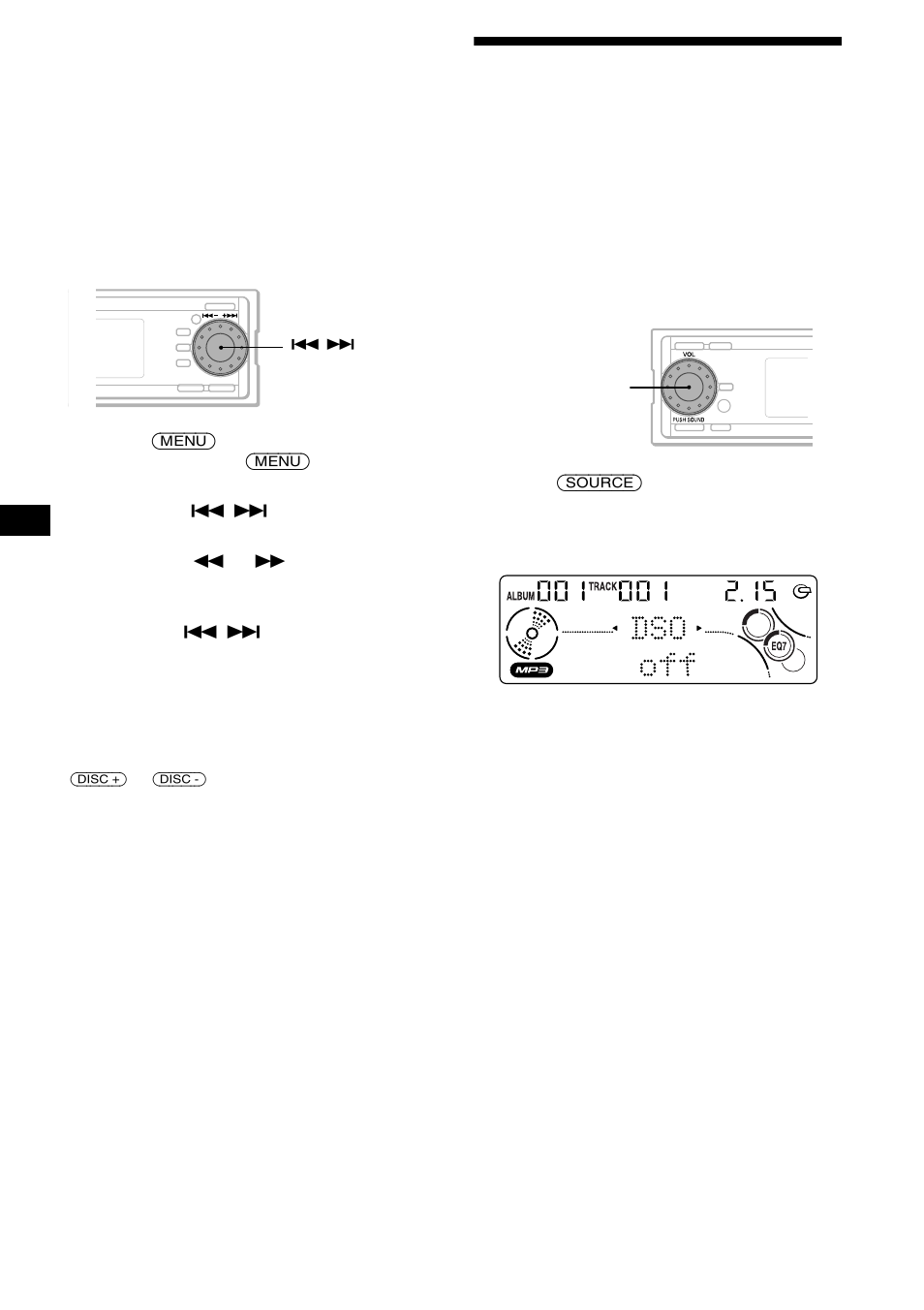 Setting the dynamic soundstage organizer (dso), Setting the dynamic soundstage organizer, Dso) | Sony CDX-MP70 User Manual | Page 22 / 96