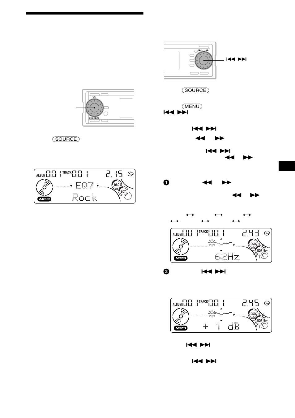 Setting the equalizer, 23 setting the equalizer | Sony CDX-MP70 User Manual | Page 23 / 96