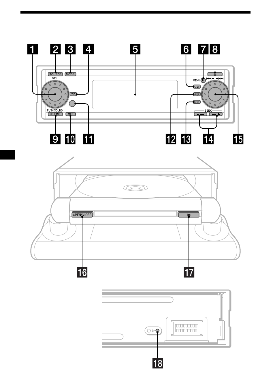 Location of controls, 4location of controls | Sony CDX-MP70 User Manual | Page 4 / 96