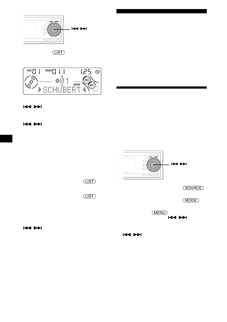 Radio, Mémorisation automatique des stations, Mémorisation des meilleurs accords (btm) | Sony CDX-MP70 User Manual | Page 48 / 96