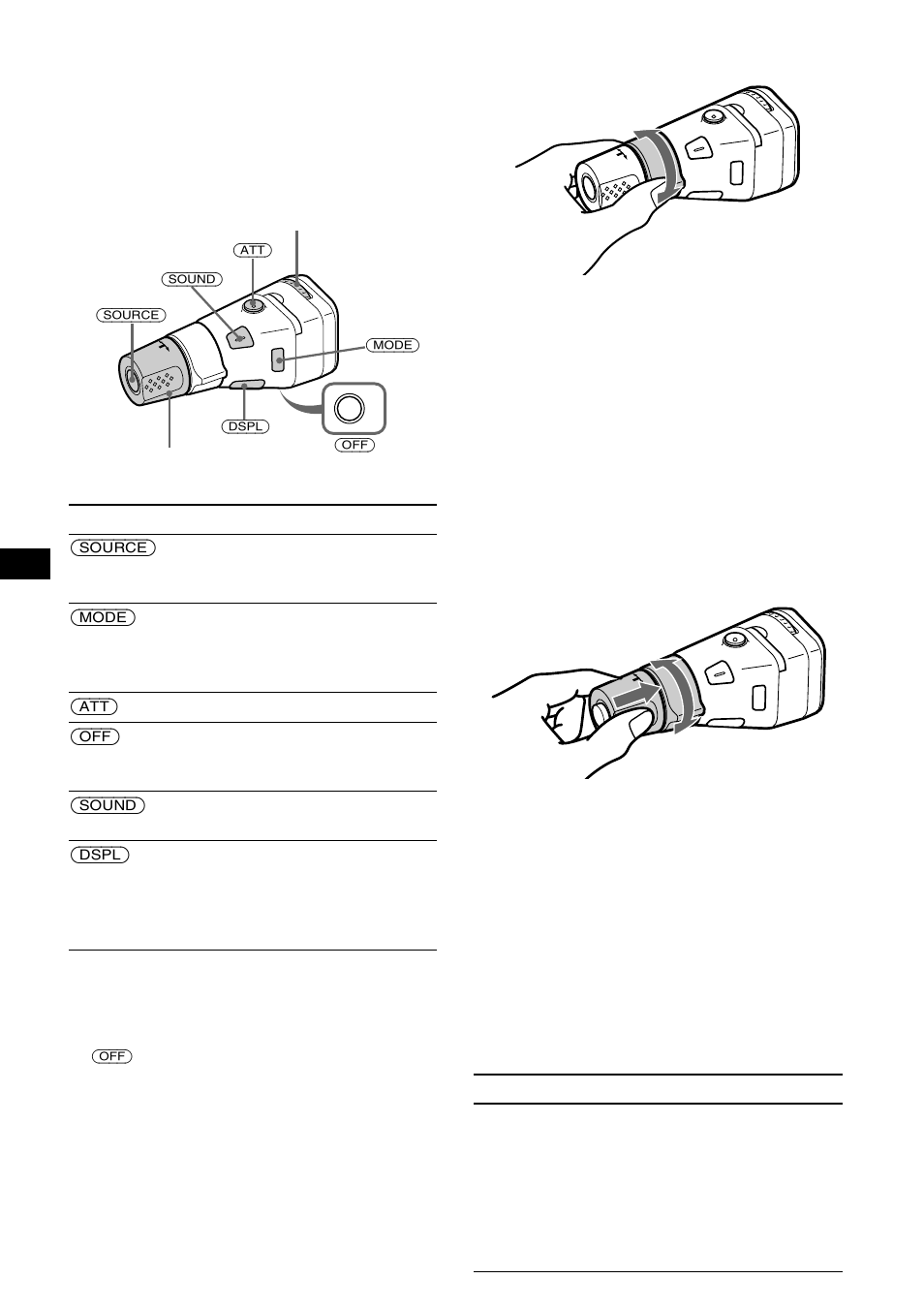Fonctionnement par pression sur les touches, Fonctionnement par rotation de la commande, Avec cet appareil) | Sony CDX-MP70 User Manual | Page 52 / 96