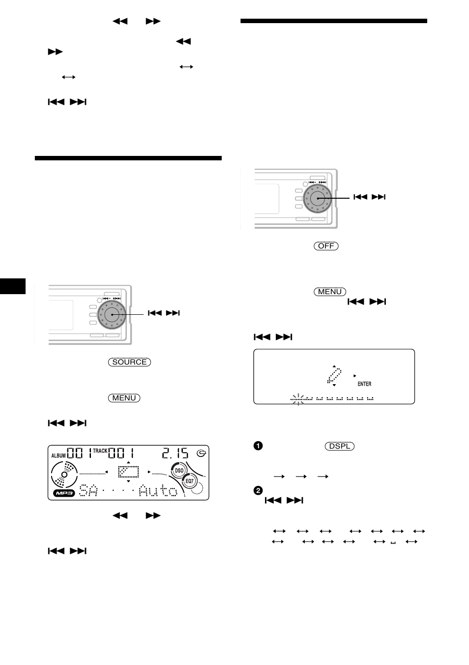 Sélection de l’analyseur de spectre, Stration — caractères affichés, Entrée de texte pour un affichage de démonstration | Sony CDX-MP70 User Manual | Page 58 / 96