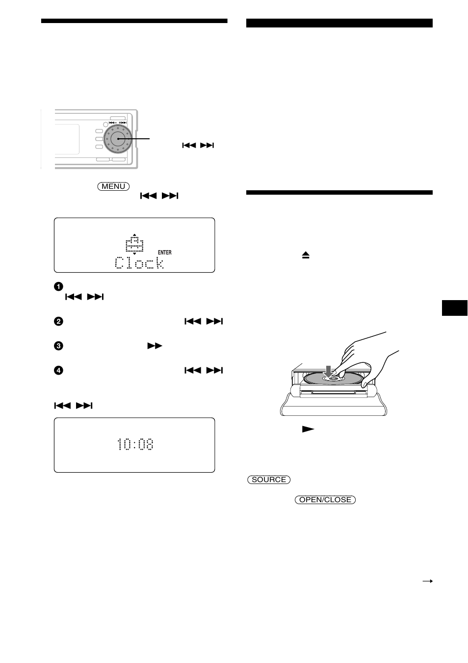 Ajuste del reloj, Reproductor de cd unidad de cd/md (opcional), Reproducción de discos | 11 ajuste del reloj | Sony CDX-MP70 User Manual | Page 75 / 96