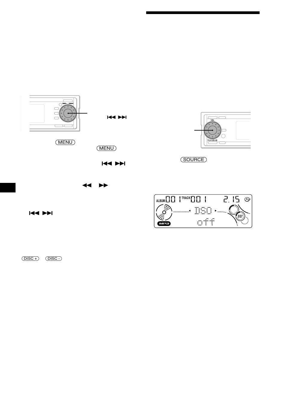 Ajuste del organizador de sonido de baja, Frecuencia dinámico (dso) | Sony CDX-MP70 User Manual | Page 86 / 96