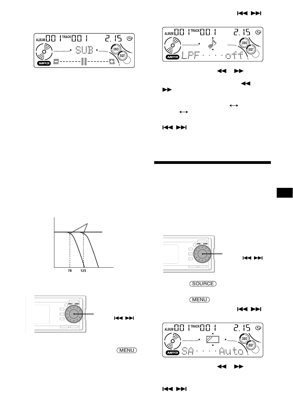 Selección del analizador de espectros | Sony CDX-MP70 User Manual | Page 89 / 96