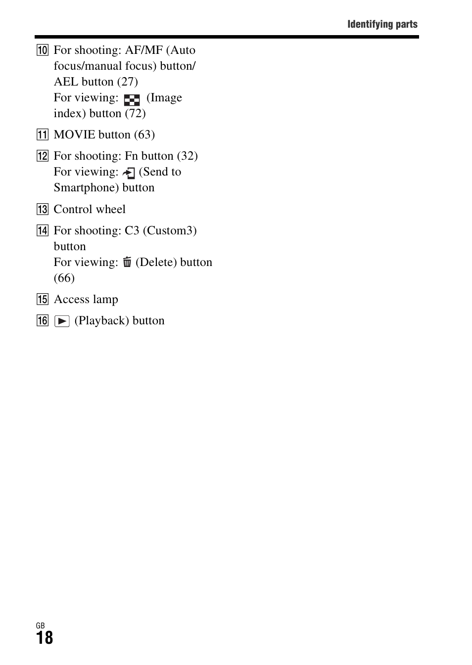 Sony ILCE-7R User Manual | Page 18 / 96