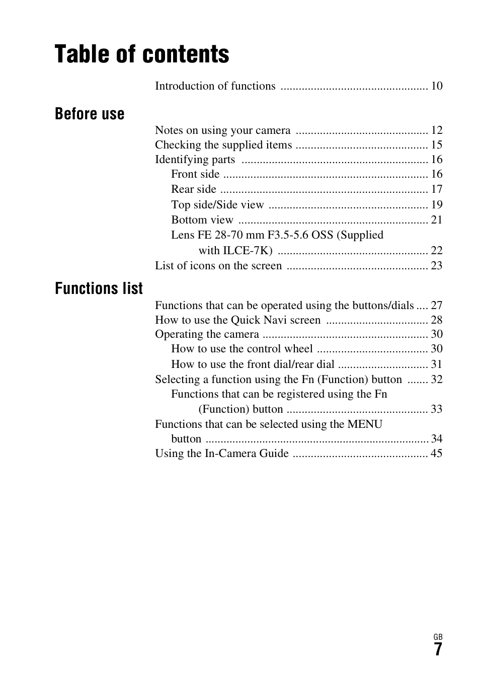 Sony ILCE-7R User Manual | Page 7 / 96