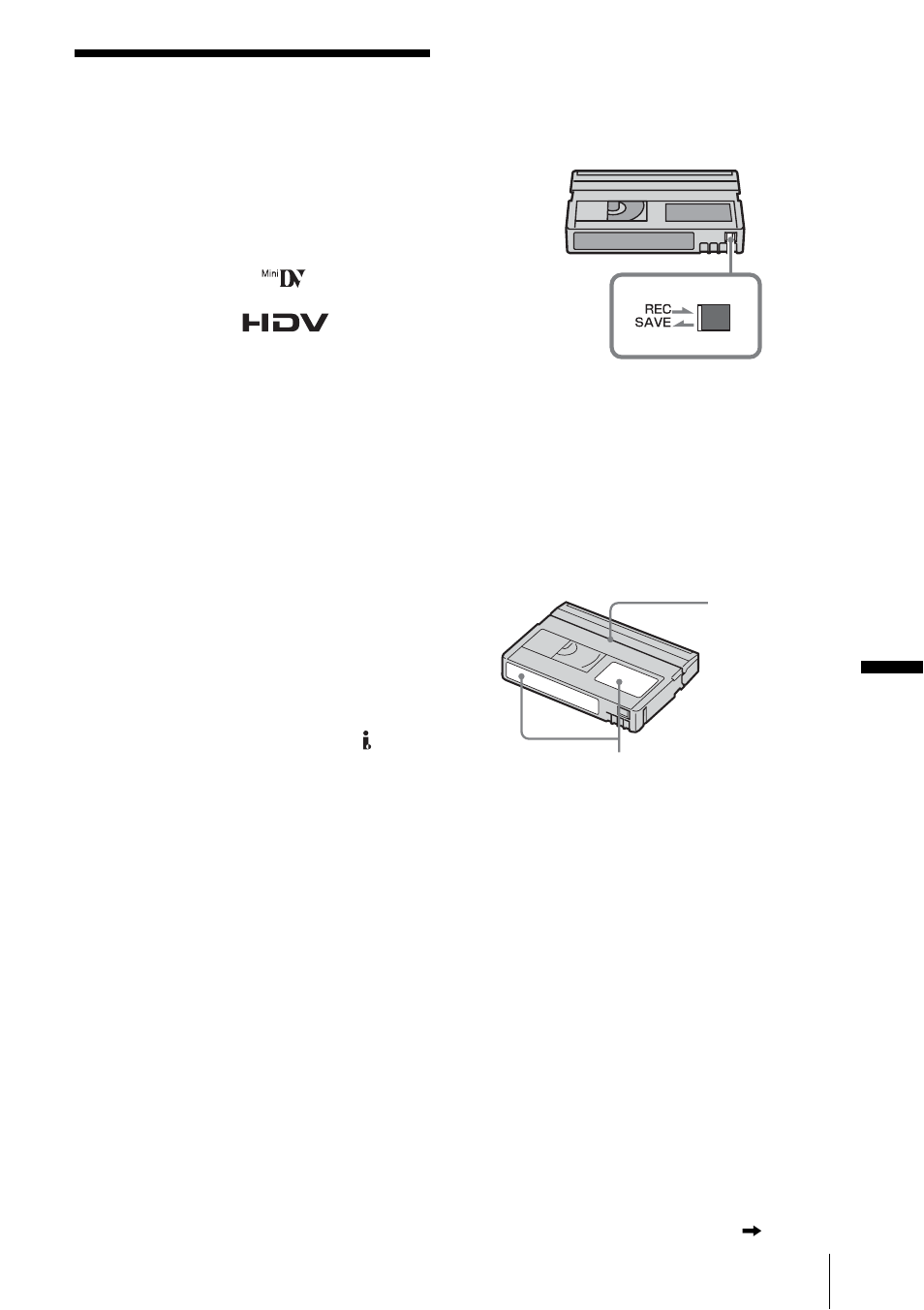 Hdv format and recording/playback, E (p. 91), P. 91) | Sony RMT-840 User Manual | Page 91 / 112