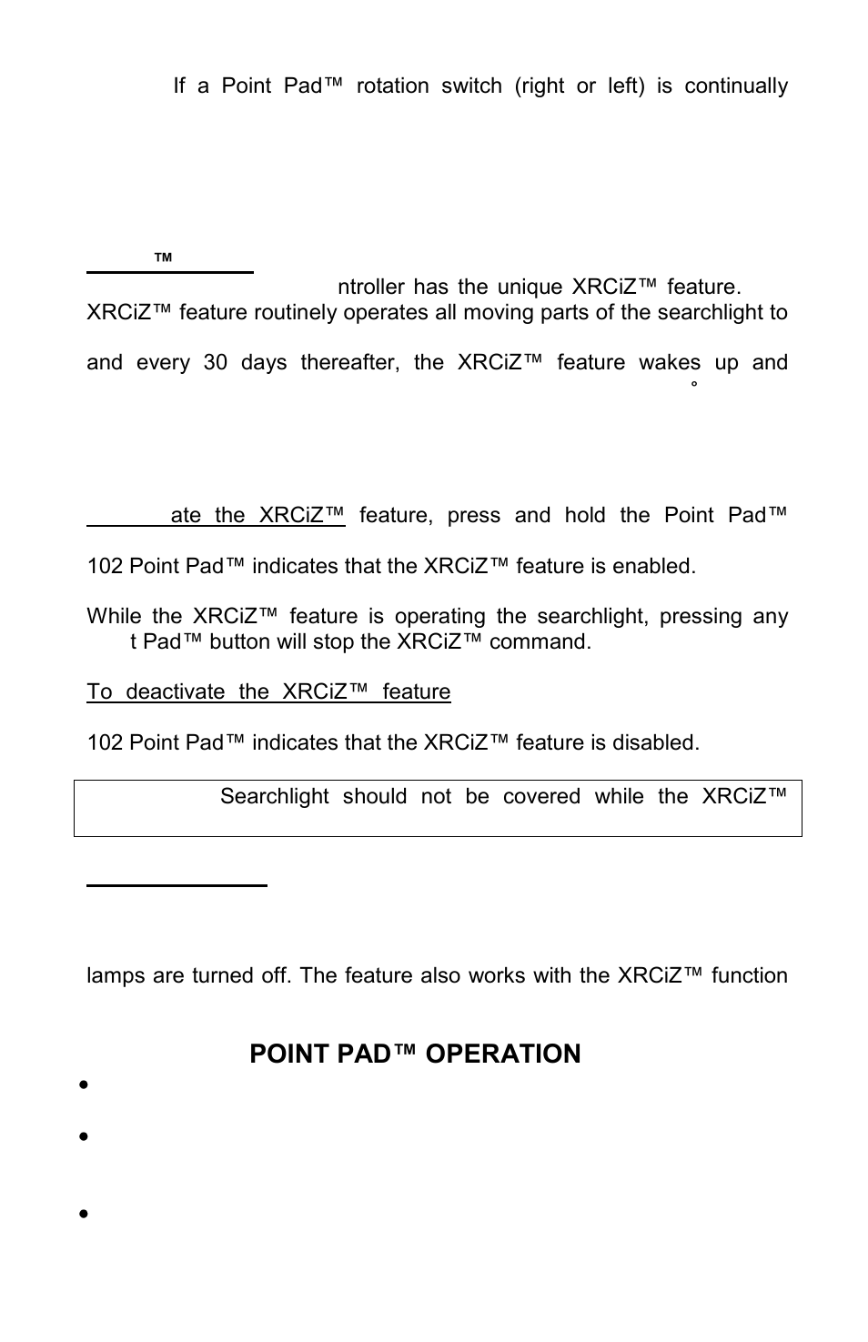 Section 6 - point pad™ operation | ACR Electronics 1933 User Manual | Page 10 / 16