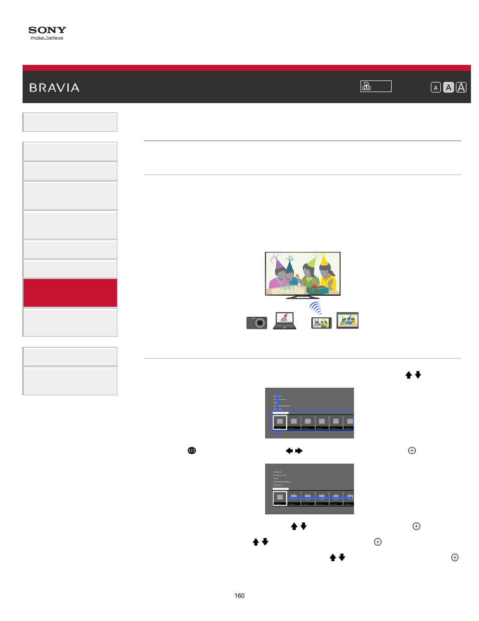 Using wi-fi direct function | Sony KDL-65S990A User Manual | Page 160 / 247