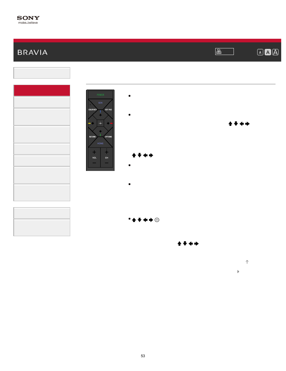 Upper | Sony KDL-65S990A User Manual | Page 53 / 247