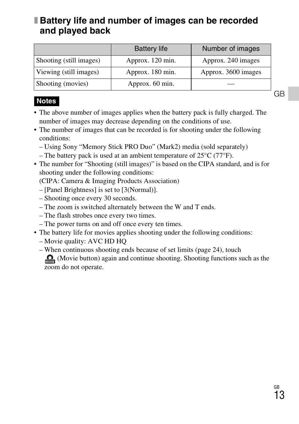 Sony DSC-WX70 User Manual | Page 13 / 64