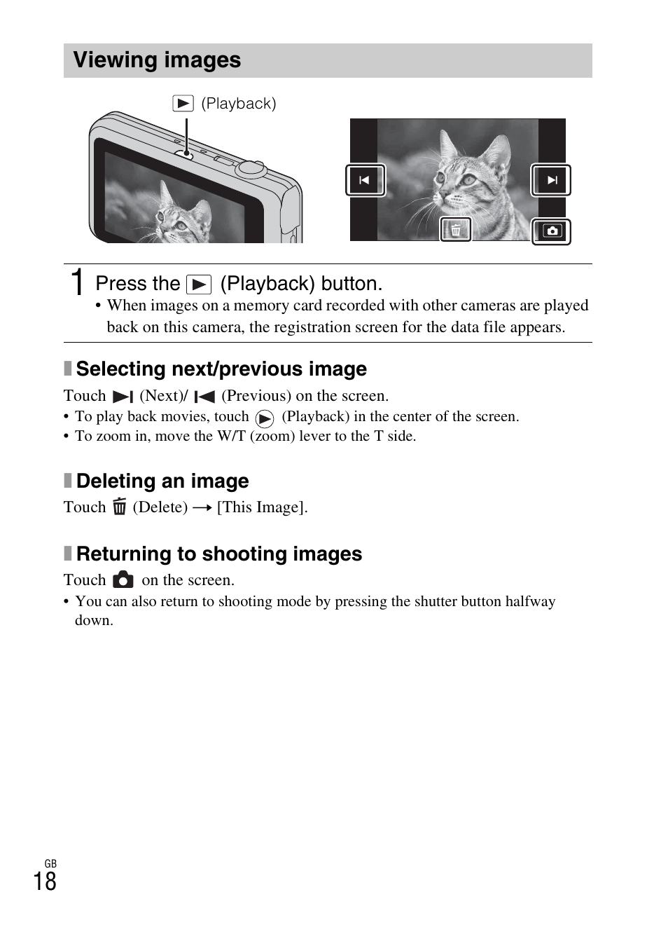 Viewing images | Sony DSC-WX70 User Manual | Page 18 / 64