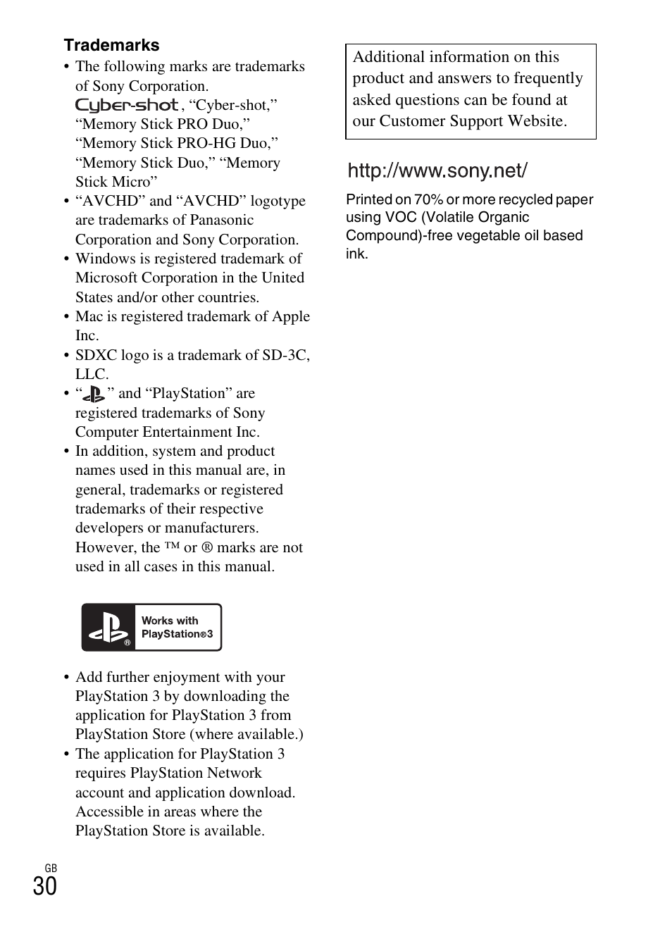 Sony DSC-WX70 User Manual | Page 30 / 64