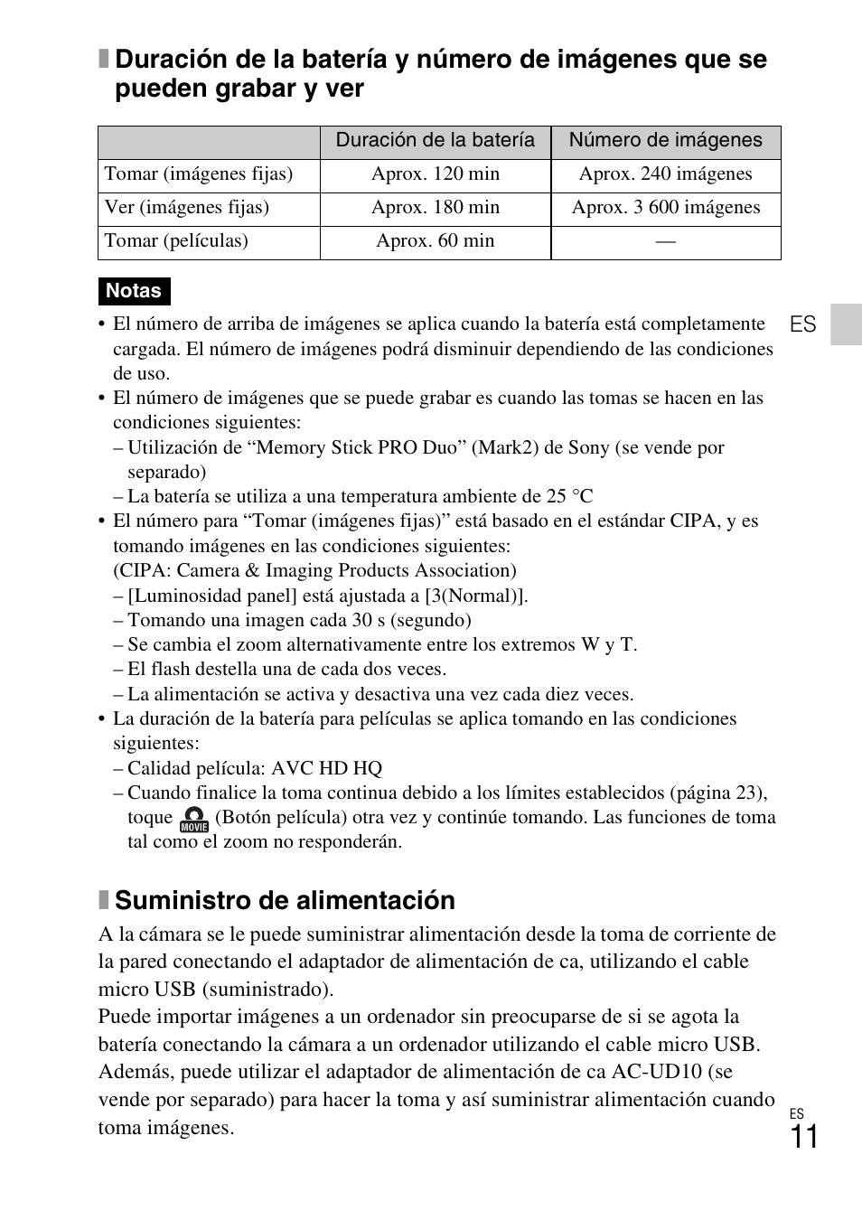 Xsuministro de alimentación | Sony DSC-WX70 User Manual | Page 41 / 64