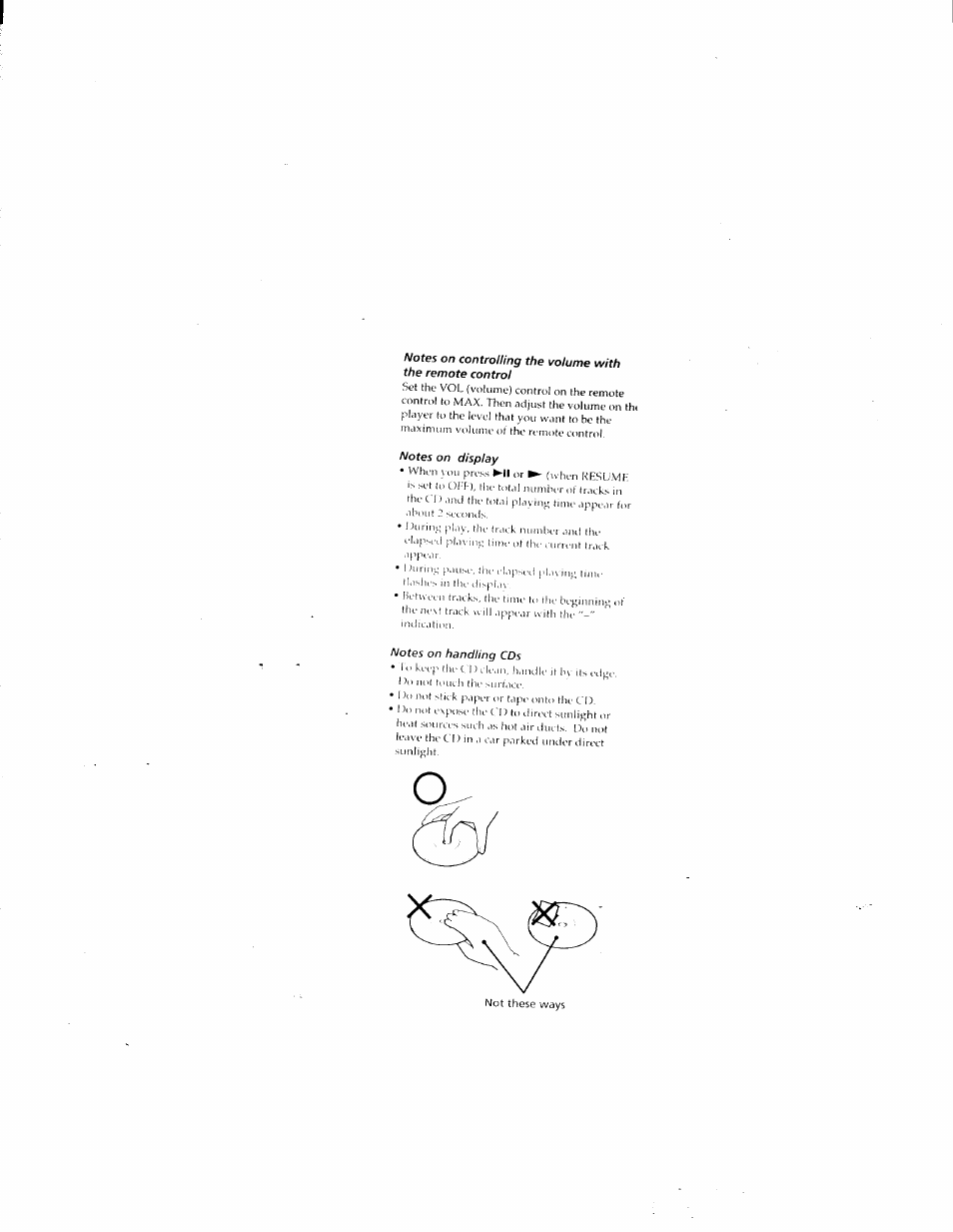 Notes on handling cds | Sony D-E401 User Manual | Page 6 / 25