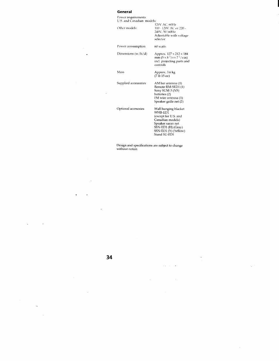 Sony CMT-ED1 User Manual | Page 34 / 35